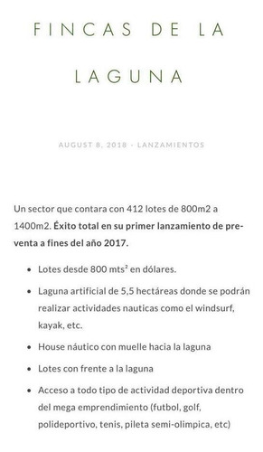 Imagen 4 de 12 de Terreno - Fincas De San Vicente Laguna - Lote Con Fondo Al Lago -