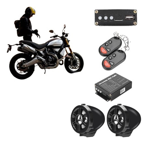 Alarma Parlante Para Moto Con Bluetooth Usb Sd Fm