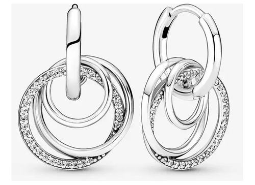 Aretes Pandora Familia Para Siempre Entrelazada Plata S925