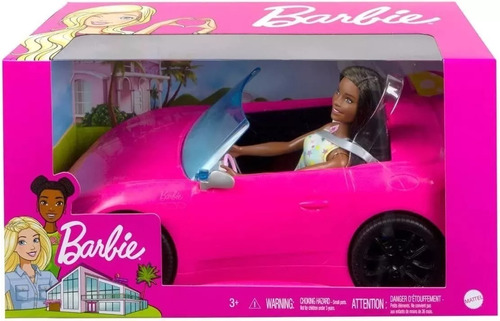Barbie Carro Conversível Com Barbie Negra Mattel 