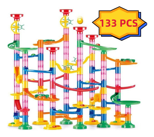 133pcs Crianças Marble Run Race Set Bloco De Construção Ferr