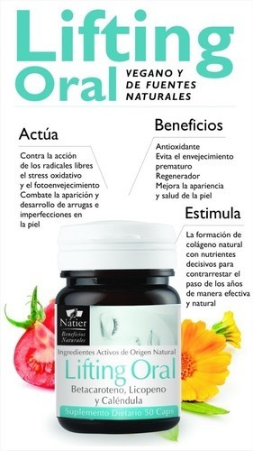 Lifting Oral Natier Piel Sin Arrugas 50 Capsulas Sin Sabor