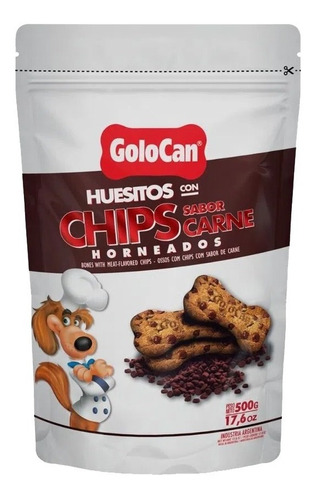 Hueso Golocan Con Chips De Carne Para Perro 500g