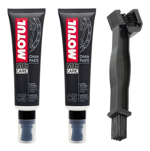 2 Motul C5  Lubricante Cadena + Cepillo Limpiador