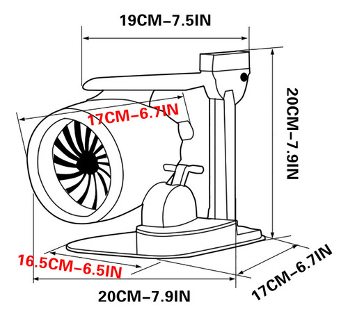 Ventilador Usb De Escritorio B Con Forma De Motor Turbofan Y