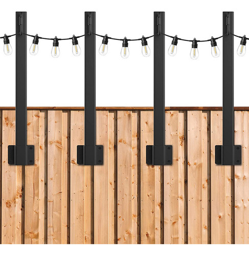 Pólos De Luz De Corda: Pátio Externo Com Poste De Metal