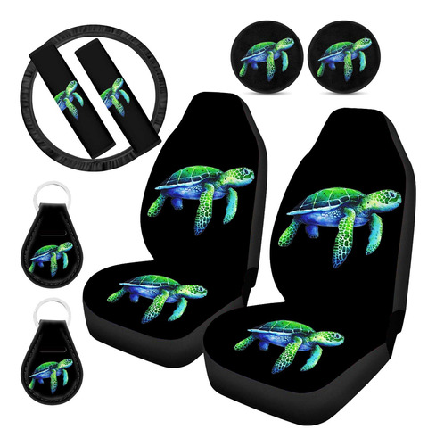 Zfrxign Sea Turtle Car Seat Cover Full Set With Steering Whe