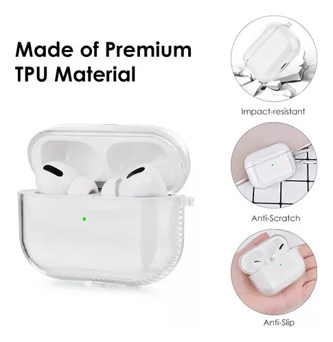 Case Traslucido Para AirPods De 3ra Gen, 4ta Gen, Pro 2