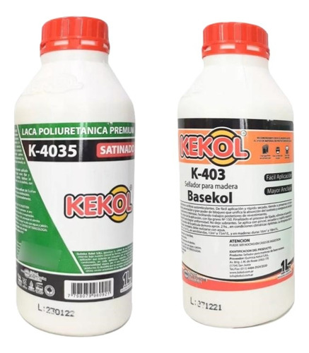 Combo 1l Kekol Sellador K-403 1l Laca Premium K-4035 Al Agua