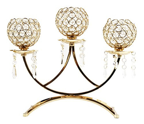 3-arm Bowls Tealight Candelabro Candle Holder-gold-hd89...