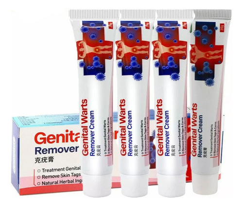 Pomada Para Eliminar Verrugas Por Herpes Genital, 20 G, 4 Un