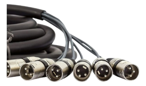 Multicabo Xlr Macho/fêmea 6 Vias - 100 Limite Cabos - 7 Mts