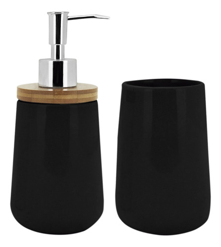 Conjunto De Banheiro 2 Peças Com Detalhe Em Bambu Mimo Style