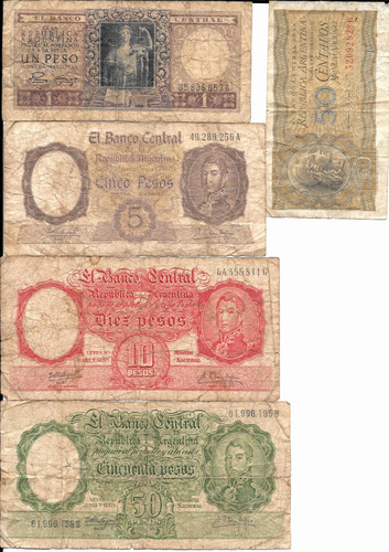 Bottero 1906; 1912; 1924; 1972 Y 2004 - Pesos Moneda Nac,