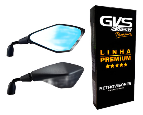 Retrovisor Z400 Lente Azul Convexa Fixo 90 Grau L Gvs Yamaha