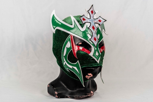 Máscara Profesional Juventud Guerrera Verde Con Rojo