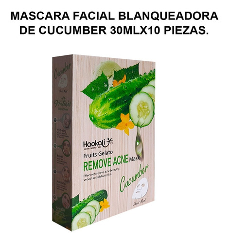 Mascara Facial Blanqueadora De Pepino 30mlx10 Piezas