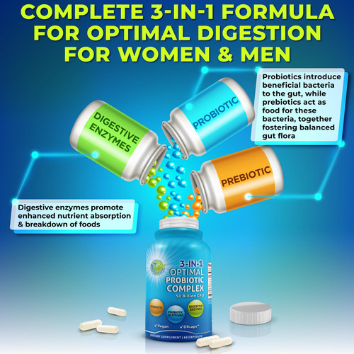 Probiotic 50 Billion Cfu, Prebiotic, Digestive Enzymes, 2 Mo