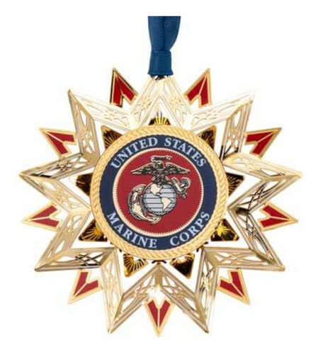 3.0in De Latn Vibrante U.s. Marine Corp Star Decorativo Orna