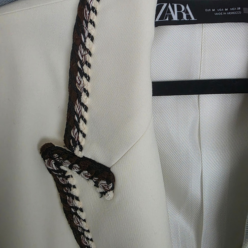 Blazer Zara Talle M Blanco M