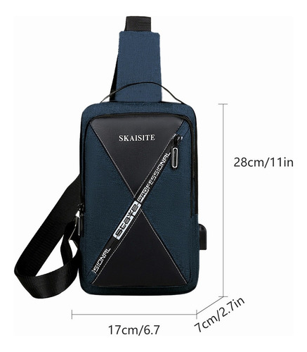 Bolso Pecho Hombre - Impermeable Bandoleras Cruzada, Bolso De Mano Antirrobo Para Hombre, Resistente Al Agua, Bandolera De Viaje, Con Cargador Usb