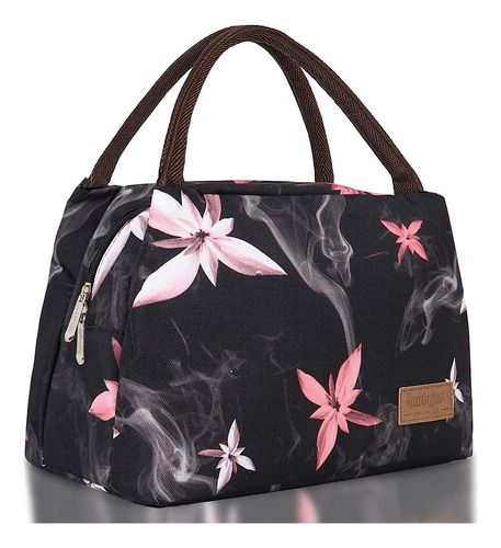 Bolsa Lanchera Buringer Con Flores Rosas