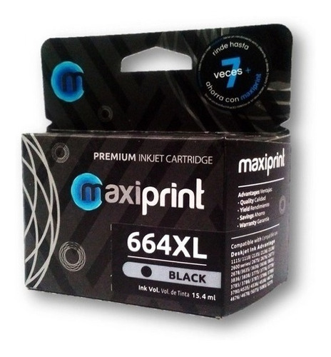 Cartuchos Hp 664xl   Negro  Maxiprint  