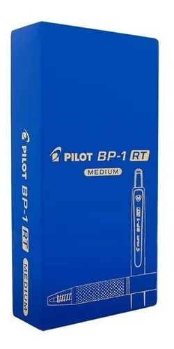 Caneta Retratil Emborrachada Bp1 Rt Azul Media 12un Pilot