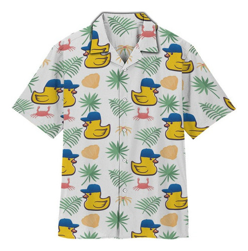 Camisa Hawaiana Unisex De Pato, Camisa De Playa De Verano