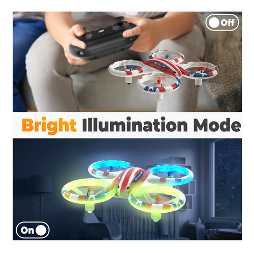Drone Bezgar Hq051 Para Niños Rc Indoor Con Led 3d Flip De 3