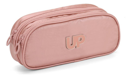 Estojo Duplo Rosa Ouro Escolar Up4you - Luxcel