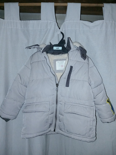 Campera Gris Puffer Zara Baby Boy 18/24 Meses