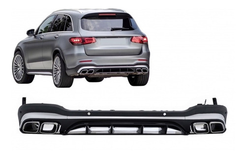 Difusor Traseiro Mercedes Glc X253 Amg Com Ponteiras Inox