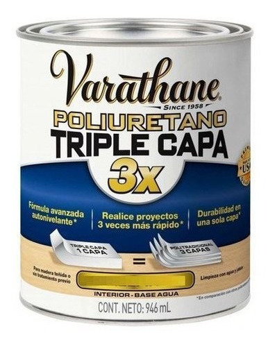 Barniz Poliuretano Varathane Triple Capa 946ml Rust Oleum