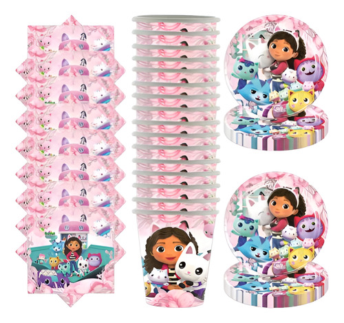 Pack Cumpleaños Gabby Para 10 Invitados (59 Pcs)