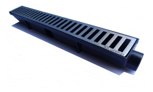 Ralo Linear 7x100 Grelha Alumínio + Coletor De Agua Pluvial