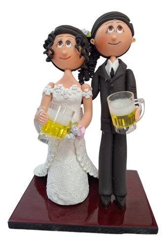 Muñecos Para Pastel De Boda Novios Con Cervezas