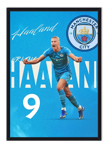 Cuadro Enmarcado - Póster Erling Haaland - Futbol