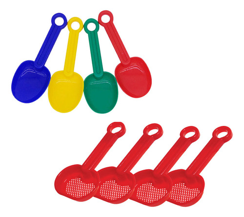 8 Palas De Arena De Plástico Para Niños, Juguete De Mano Cor