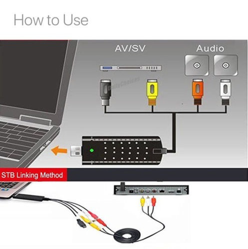 Imagen 5 de 5 de Cintas De Vhs De Usb A Pc Dvd Video Audio Converter 3 Rca Dv