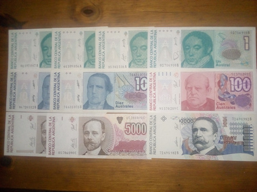 Billetes Argentina Australes Lote X 10