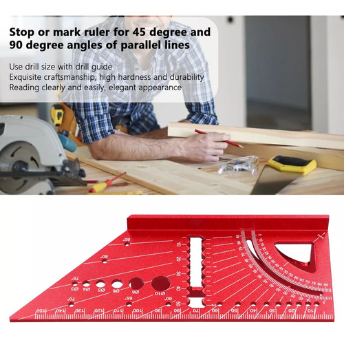 Zz Regla De Aluminio Para Ángulos De 45-90 Grados.