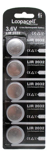 5 Baterias Loopacell Lir2032 Recargables De Litio De 3.6 V