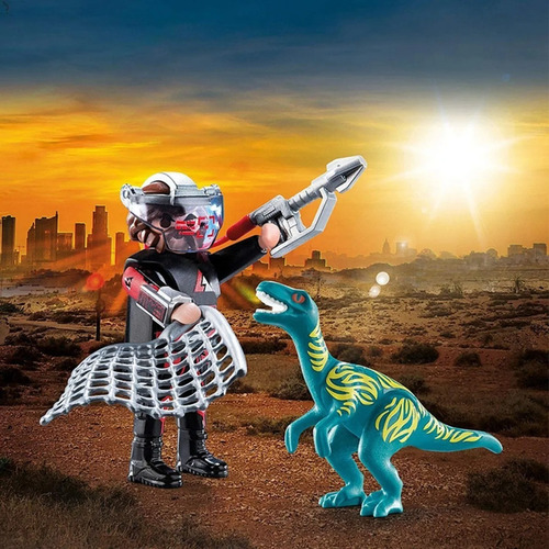 Imagen 2 de 5 de Playmobil 70693 Duo Pack Velociraptor Y Saqueador Playking