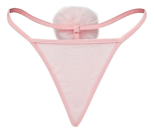 Tanga Colaless Bompacha De Malla Con Diseño De Pompón
