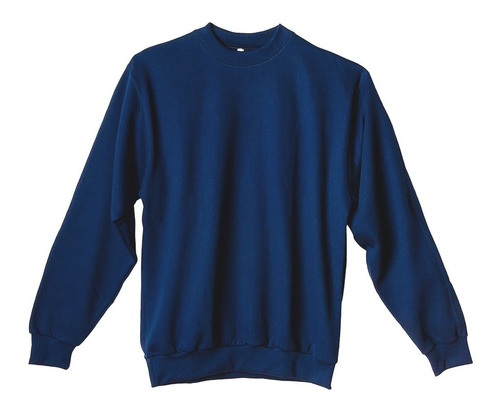 Imagen 1 de 5 de Buzo Friza 1º Calidad Liso Cuello Redondo Azul S-al-xl