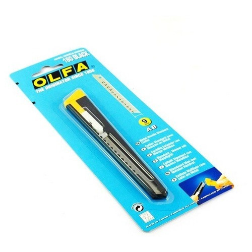 Cutter Olfa 180-b Estándar De Metal Black De 9mm Con Blister