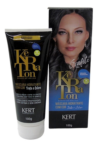 Kit Tinte Kert Cosméticos  Keraton Baño de brillo Máscara hidratante com cor tom grafite para cabelo