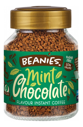 Café Sin Gluten Beanies Sabor Menta Chocolate Frasco 50 Gr