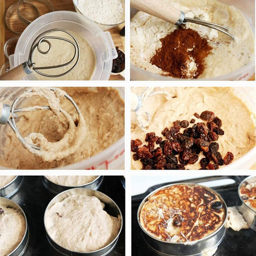 Batidor De Masa Danés Para Pan, 3 Piezas De Acero Inoxidable